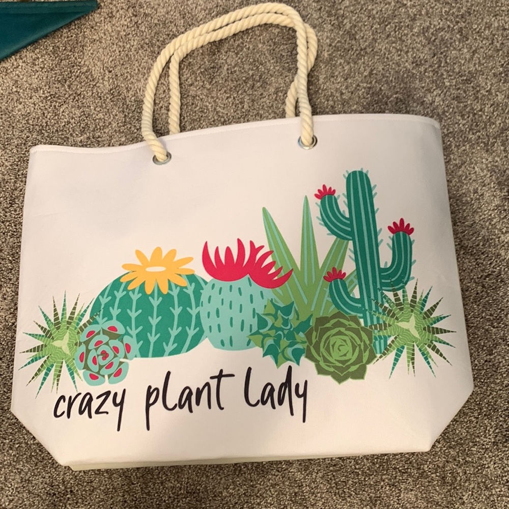Large crazy plant lady tote